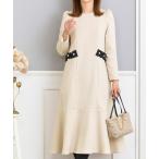 ショッピングあったか ワンピース あったか裏起毛 フリルパール付き フレア ワンピース Prima Scherrer