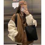 スタジャン 裏起毛オーバーサイズスウェットスタジャン レディース