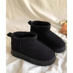 ブーツ ショートムートン風ボアブーツ レディース