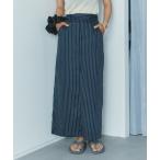 スカート Iラインストライプロングスカート