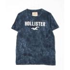 「Hollister」 刺繍半袖Tシャツ M ブルー メンズ