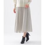 スカート 「ウォッシャブル」ヘリンボーンジャカードプリーツスカート