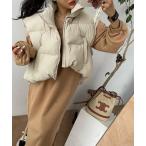 ダウンベスト ベスト ボリュームシルエットクロップドベスト レディース