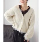 ショッピングカーデ ニット セーター カール起毛ニットカーデ レディース