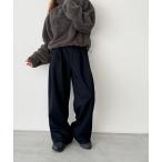パンツ El mar　起毛タックワイドパンツ レディース