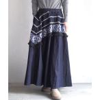 デニムスカート カヌムール 刺繍デニムスカート