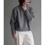 ニット セーター ミリタリークルーネック ニットプルオーバー レディース