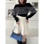 ニット セーター ティアードドッキングニットトップス レディース