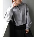 トレーナー スウェット ショートポロスウェットトップス レディース