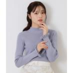 ニット セーター 「プチプラ・フェミニンもカジュアルも」サステナブル　バックパール調プチフリルリブ レディース