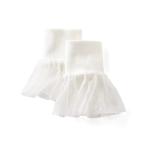 アームカバー リブ　イン　コンフォート　いつものコーデにちょい足し！サッとはめて即華やかなドットチュール付きリブカフス レディース