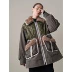 コート アウター FABRIC MIX MIDDLE CT / ファブリックミックスミドルコート レディース