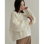 ショッピングハート ニット セーター 「2024-25 WINTER COLLECTION」配色ハートケーブルニット レディース