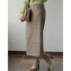 スカート 「低身長/高身長サイズ有」選べる無地orチェック柄起毛タイトスカート