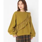 tシャツ 斜めフリルプルオーバー レディース