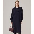 ショッピングニットワンピース ワンピース 「洗える」ウールブレンドスムース ニットワンピース
