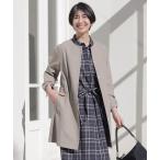 ノーカラーコート コート 「洗える・撥水」ドライツイルストレッチ ノーカラー コート レディース