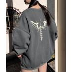 トレーナー スウェット ラウンドスタッズスカルスウェット レディース メンズ