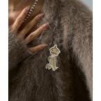 ブローチ 刺繍ワッペンブローチ「A」 レディース