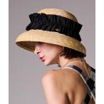 帽子 ハット ギャザーリボンカサブランカ レディース