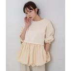 ショッピングバブ tシャツ 裾バルーンペプラムトップス レディース