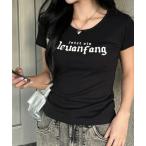 tシャツ レタリングデザイン ロゴ 半袖Ｔシャツ レディース