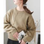 ニット セーター 「WEB限定」モヘアライクニュアンス柄ショートプルオーバー レディース