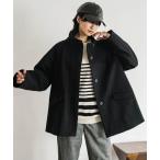 コート アウター スタンドカラーショートコート レディース