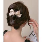 ヘアクリップ バナナクリップ リボン ヘアクリップ 黒