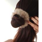 ショッピングシュシュ シュシュ 「 BARELY BLUE / ベアリーブルー 」 マーブル ファー シュシュ