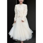 ショッピングスパンコール スカート スパンコールの花レリーフジャケットとチュールスカート2点セット「set」