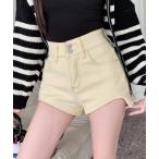 パンツ 裏起毛ハイウエストショートパンツ レディース