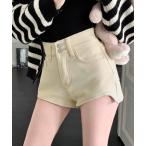 パンツ 裏起毛ハイウエストショートパンツ レディース