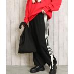  тренировочный брюки джерси [ боковой линия × кромка лента ] женский джерси способ широкий брюки спортивный casual весна лето осень-зима женский 