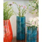 花瓶 GLASS VASE 300 FLUSSO/ マーブル柄 フラワーベース L