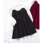 ワンピース パールリボンドッキングワンピース キッズ 子供服 女の子