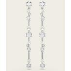 ピアス 「公式」「スワロフスキー」Constella ドロップピアス， クリスタル・パール， ラウンドカット， ホワイト， ロジウム・プレーティング