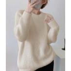 ニット セーター クルーネックシャギーニット レディース