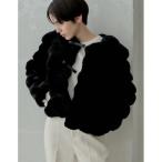 ブルゾン アウター 「2024-25 WINTER COLLECTION」「MEISM by Re_EDIT」ブロックフェイクファーリボン付ショートコ