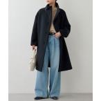 コート アウター ウールビーバースタンドカラーコート レディース