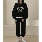 トレーナー スウェット WEGO/裏起毛ロゴスウェット上下セットアップ レディース