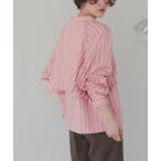 ブラウス シャツ バックフリルバンドカラーシャツ レディース
