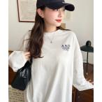 tシャツ ロゴ刺繍ロンT レディース