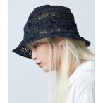 「La Maison de Lyllis」 ストローハット 57cm ブラック レディース