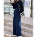 ジーンズ デニム デニムパンツ ハイウエストデニムワイドサロペットパンツ レディース