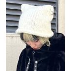 ニット帽 ニットキャップ ピアス猫耳ニットキャップ ニット帽 レディース
