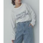 tシャツ フロッキープリント ロゴ長袖Tシャツ レディース