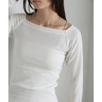 tシャツ シアーリブオフショルダートップス レディース