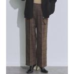 パンツ ＩＥＤＩＴ　コットン１００％の起毛素材で肌心地やさしいチェックワイドパンツ レディース