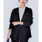 スーツ ＩＥＤＩＴ　帯電防止加工がうれしい　いつもキレイな黒が続く純黒素材の裏微起毛バレエフィット（Ｒ）ジャケット「ブラック」 レディース